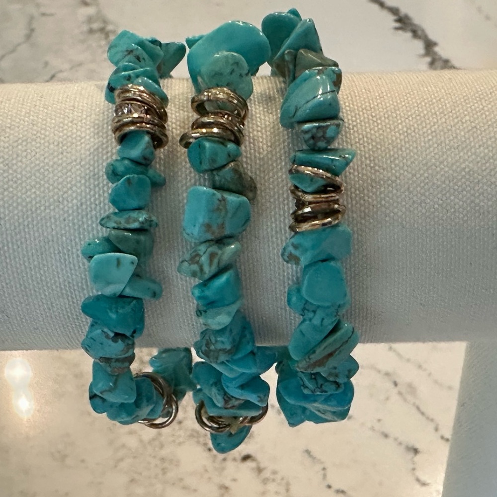 Turquoise Stone Bracelet Set by Kinsley Armelle